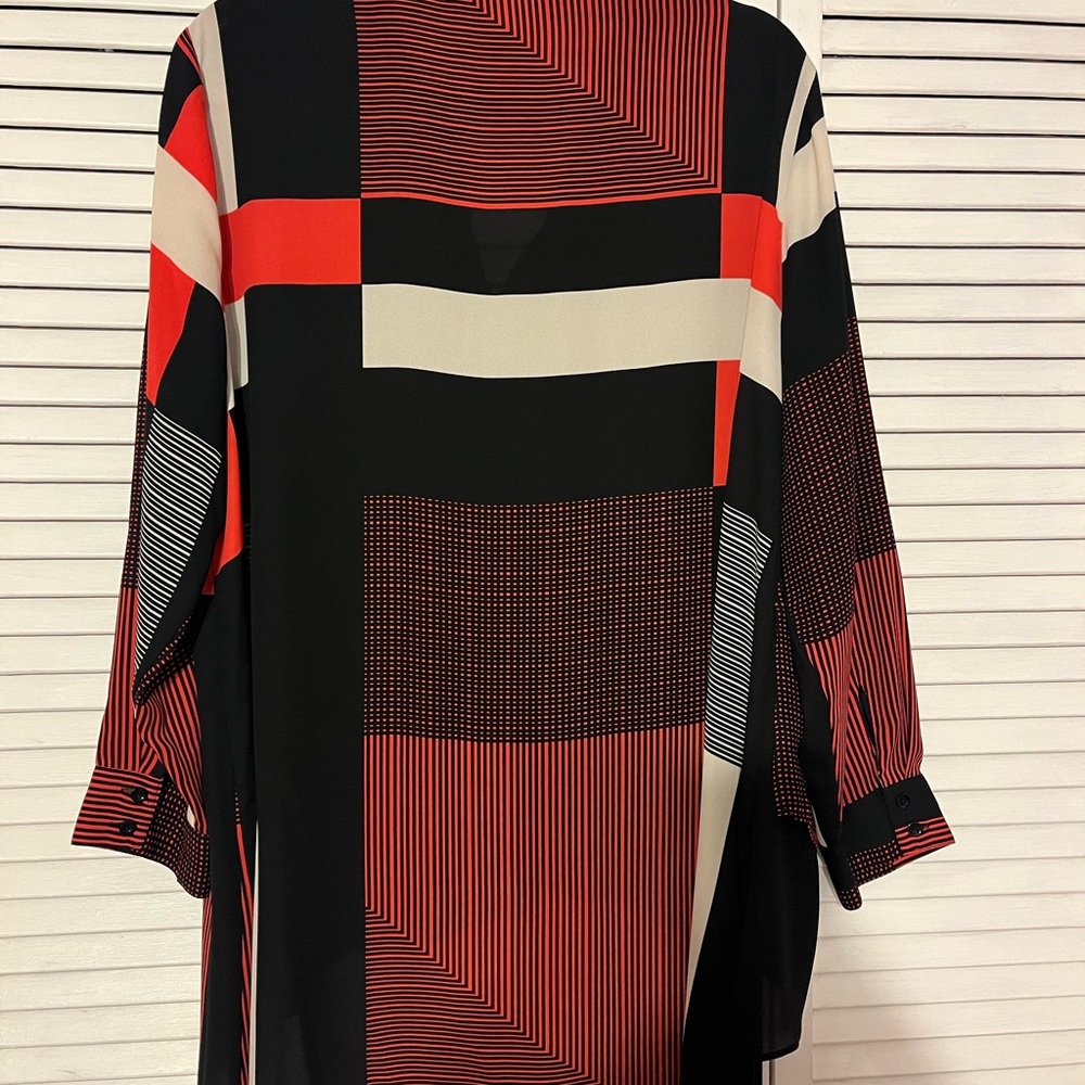 V New high low silky top
